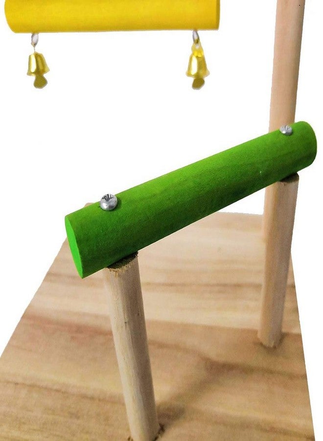 Western Era 2 Floor Cage Gym, Exercise Stand with Natural Wood Playful Bird Stand, Bird Toy (Small Birds) - Image 4